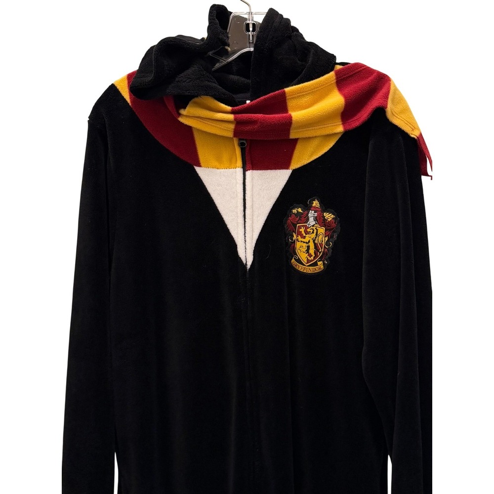 Harry Potter Gryffindor Hooded Fleece Union Suit Pajama Black L/XL Scarf Glasses